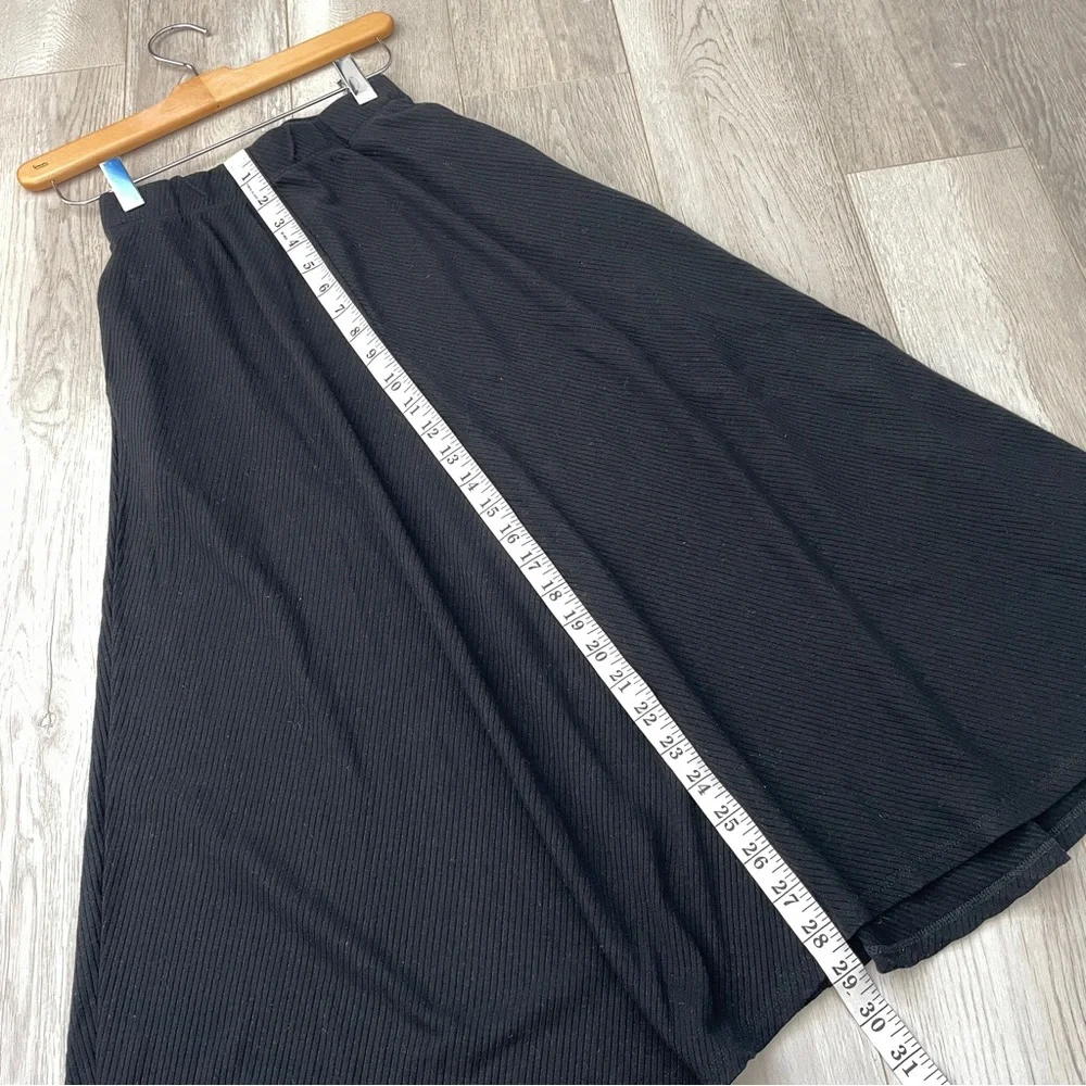 Reformation Ribbed Skirt molly knit midi womens Black xsmall minimalist - Picture 7 of 8